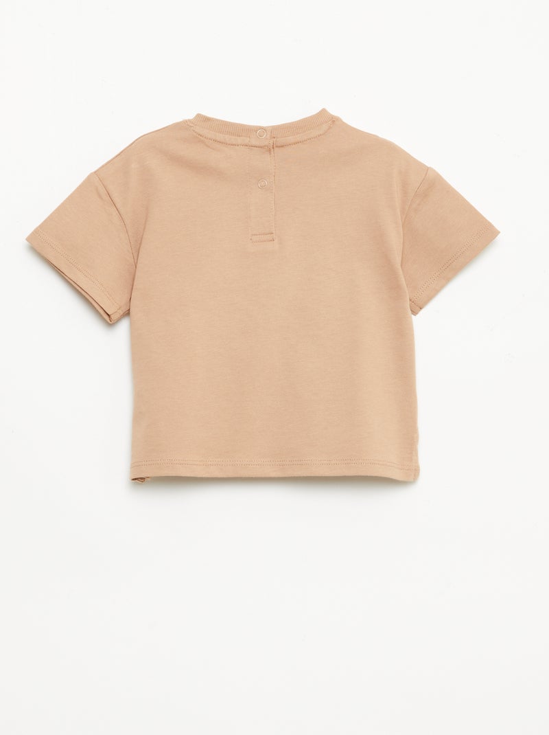 Effen mouwloos T-shirt Biege - Kiabi
