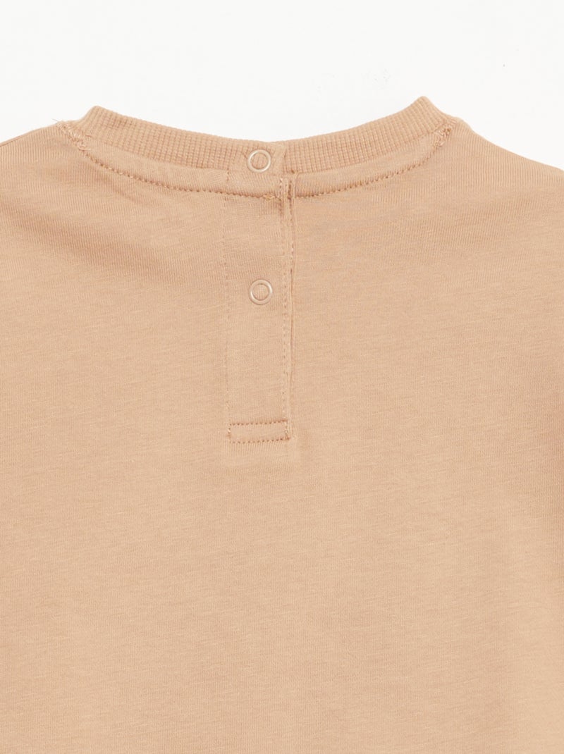 Effen mouwloos T-shirt Biege - Kiabi