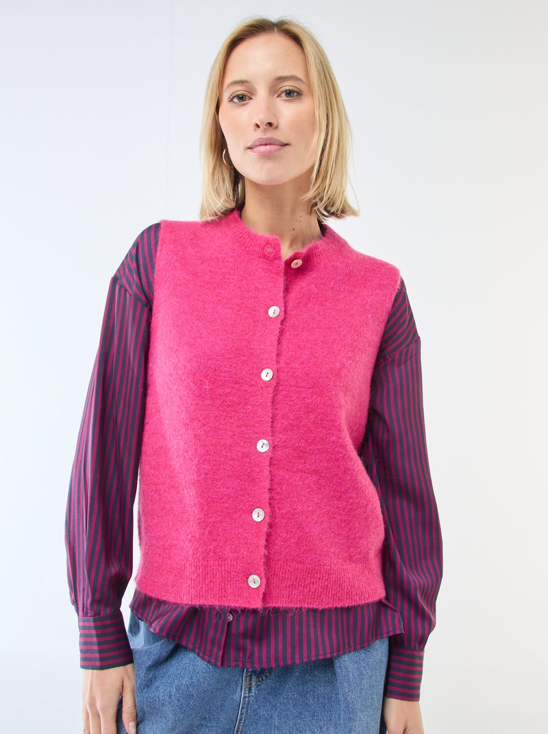 Effen mouwloos vest Rose - Kiabi