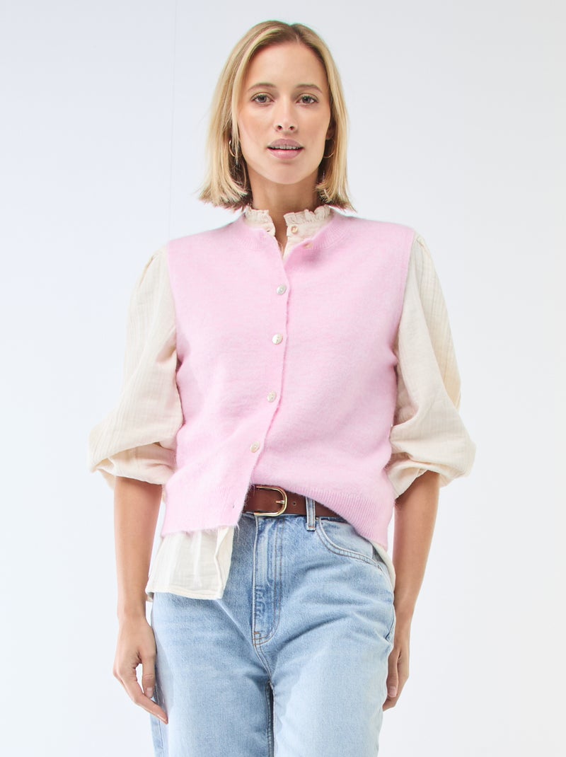 Effen mouwloos vest Rose - Kiabi