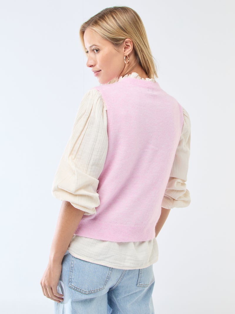 Effen mouwloos vest Rose - Kiabi