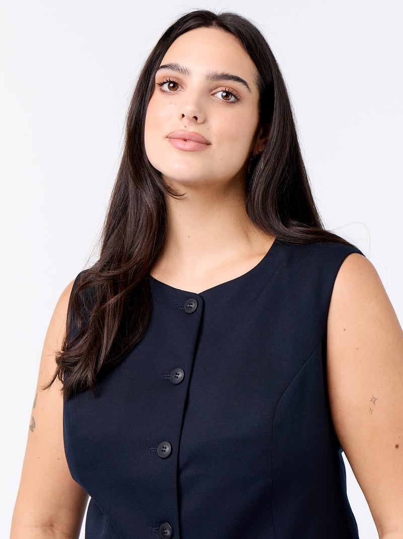 Effen mouwloze blazer Blauw - Kiabi