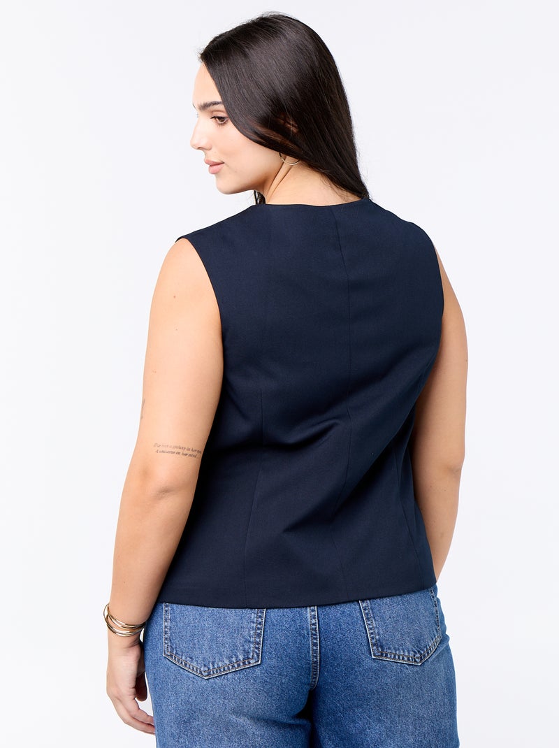 Effen mouwloze blazer Blauw - Kiabi