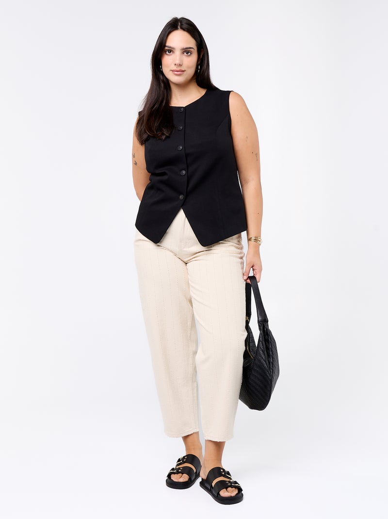 Effen mouwloze blazer Zwart - Kiabi