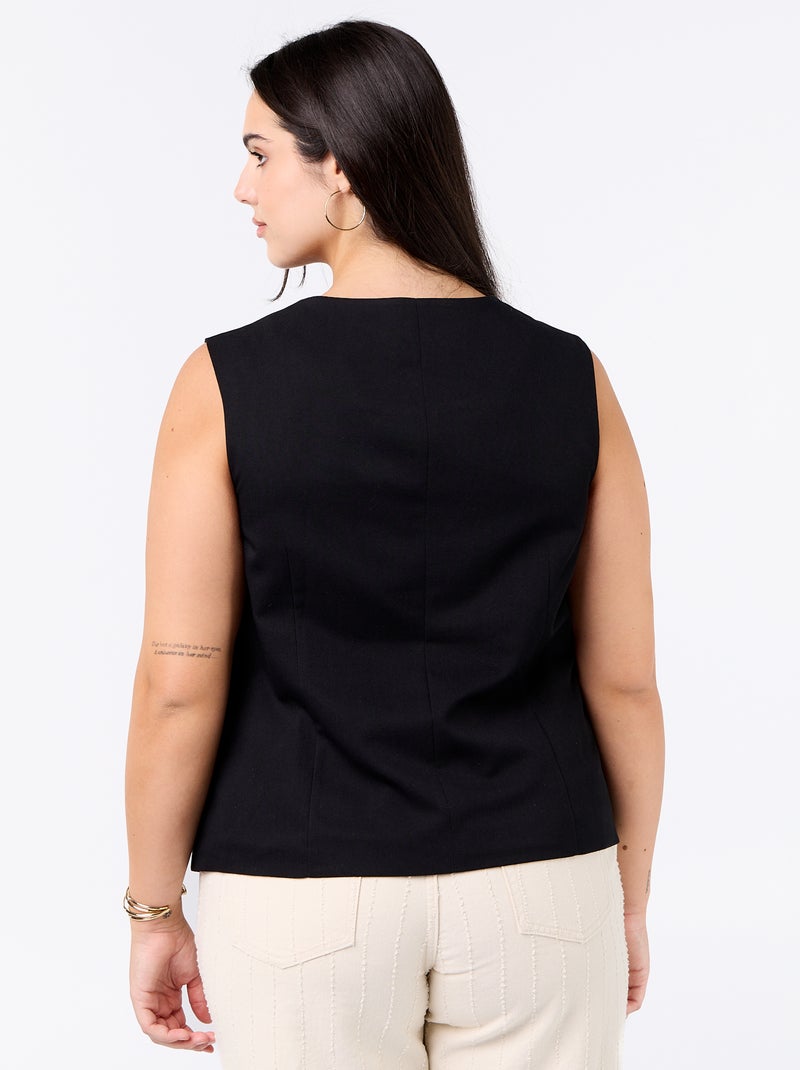 Effen mouwloze blazer Zwart - Kiabi