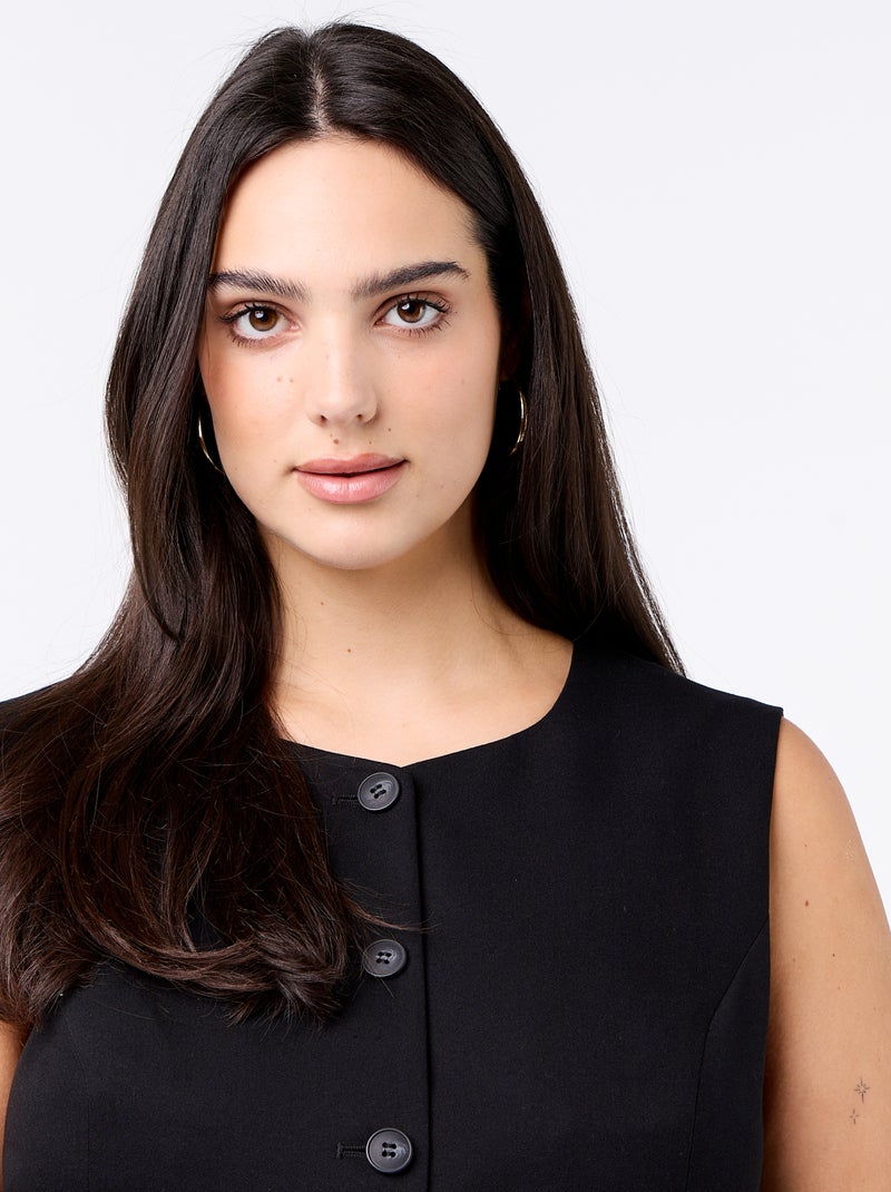 Effen mouwloze blazer Zwart - Kiabi