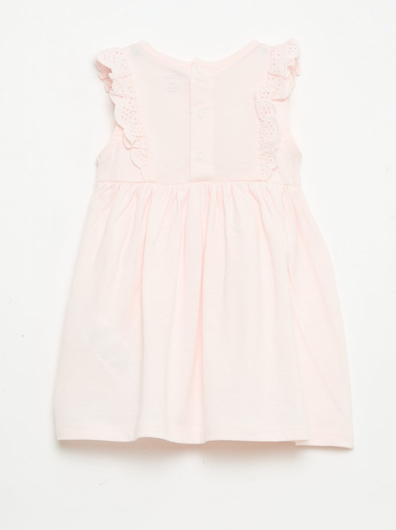 Effen mouwloze 'Disney'-jurk met volant op het borststuk Rose - Kiabi