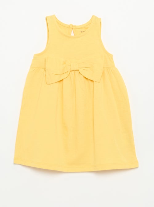 Effen mouwloze jurk met fantasie strik - Kiabi