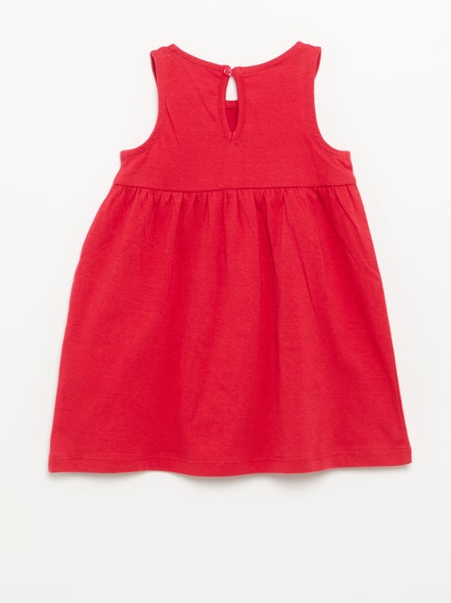 Effen mouwloze jurk met fantasie strik - Kiabi