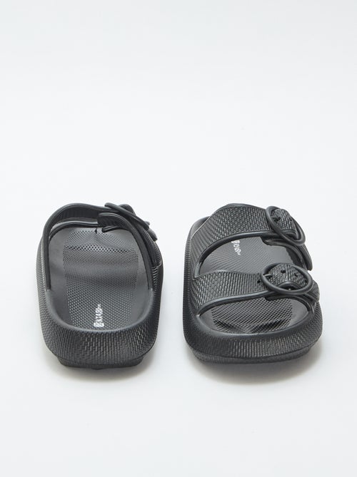 Effen muiltjes met dubbele bandjes - Kiabi