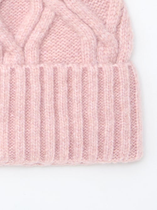 Effen muts met ribbelpatroon en kwastje - Kiabi