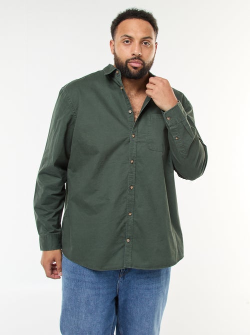 Effen overhemd met borstzak - Kiabi