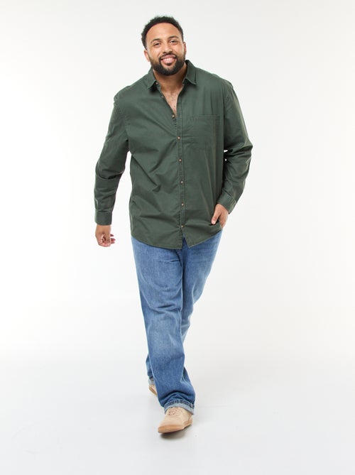 Effen overhemd met borstzak - Kiabi