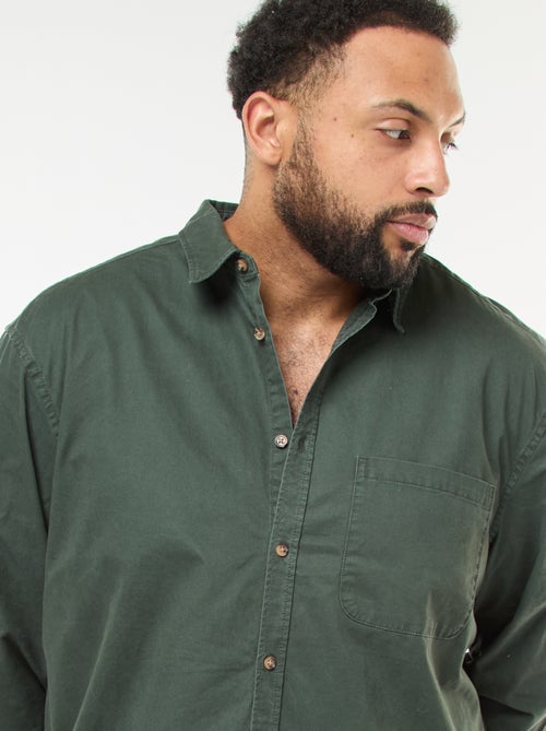 Effen overhemd met borstzak - Kiabi