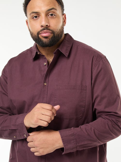 Effen overhemd met borstzak - Kiabi