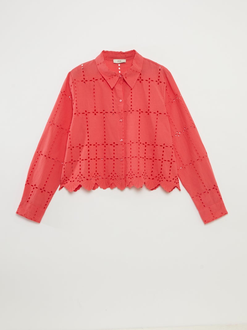 Effen overhemd met broderie anglaise 'JDY' ROSE - Kiabi
