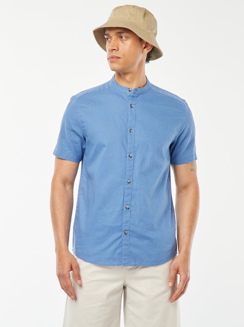 Effen overhemd met korte mouw en maokraag - Kiabi