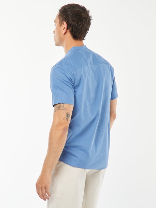 Effen overhemd met korte mouw en maokraag - Kiabi