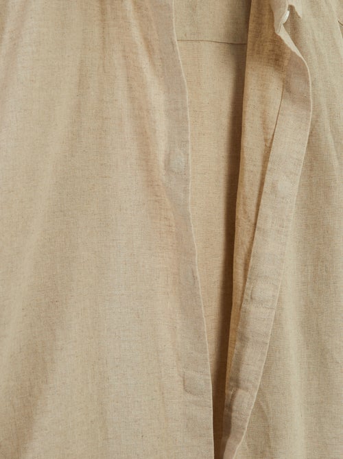 Effen overhemd met korte mouw van linnenmix So Easy - Kiabi