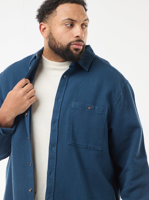 Effen overhemd met wafeltextuur - Kiabi