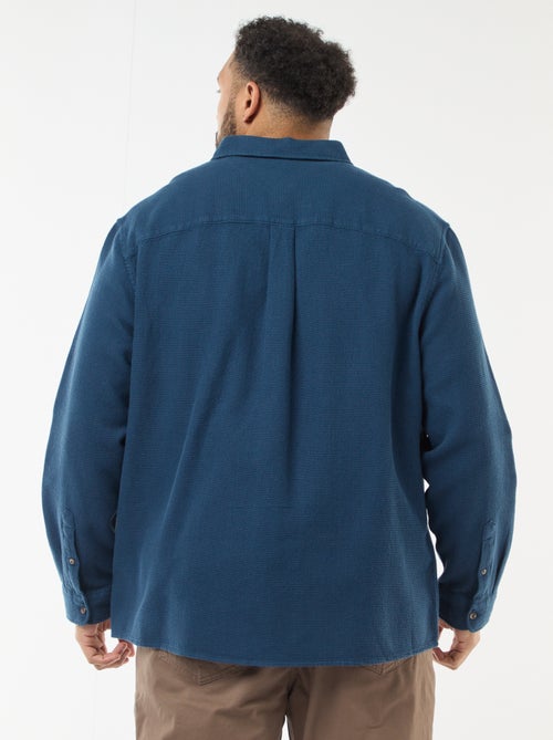 Effen overhemd met wafeltextuur - Kiabi