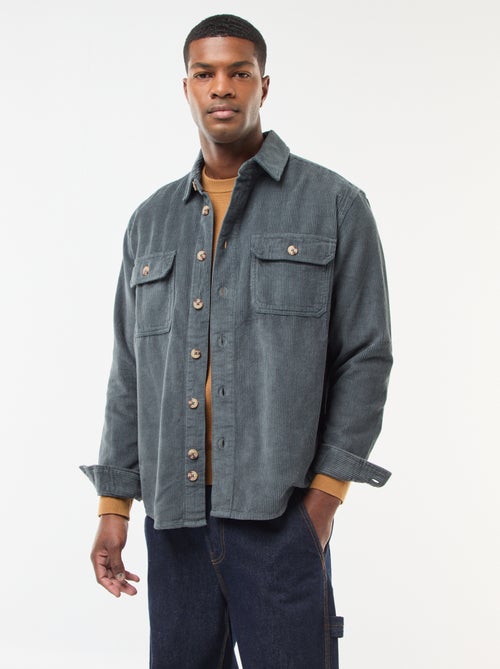 Effen overhemd van fluwelen katoen - Kiabi