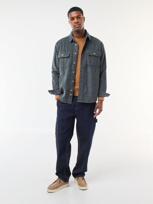 Effen overhemd van fluwelen katoen - Kiabi