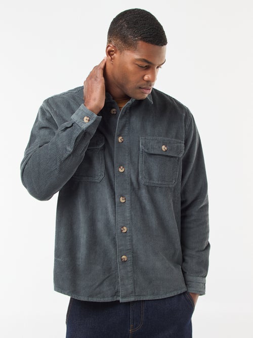 Effen overhemd van fluwelen katoen - Kiabi