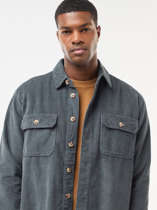 Effen overhemd van fluwelen katoen - Kiabi