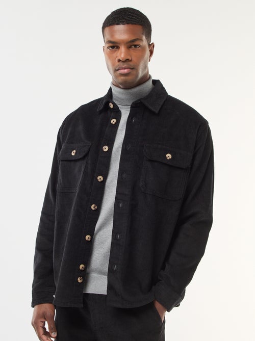 Effen overhemd van fluwelen katoen - Kiabi