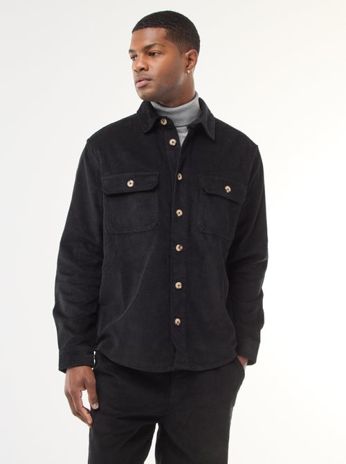 Effen overhemd van fluwelen katoen - Kiabi