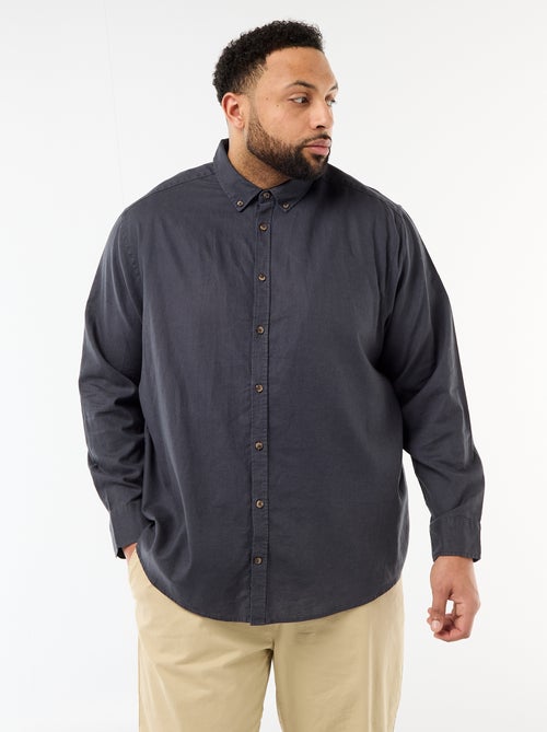 Effen overhemd van linnenmix - Kiabi