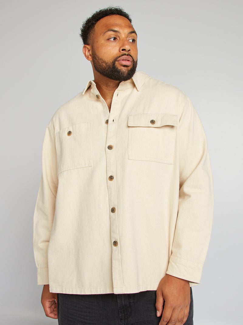 Effen overshirt WIT - Kiabi