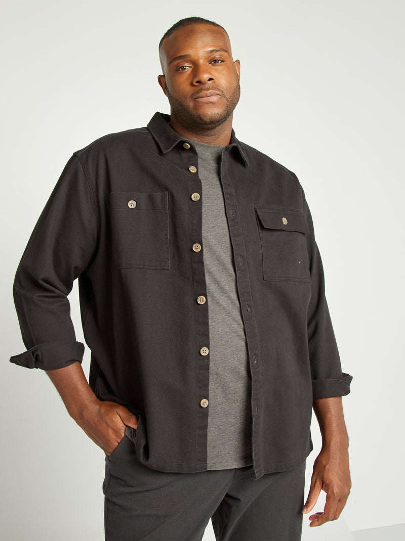 Effen overshirt zwart - Kiabi