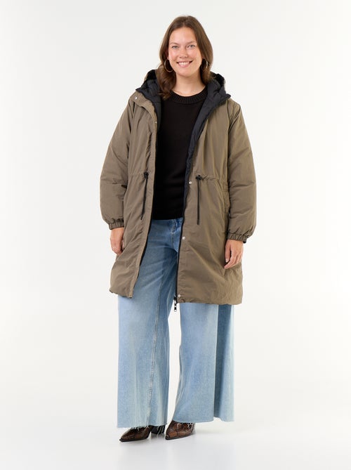 Effen parka met capuchon - Kiabi