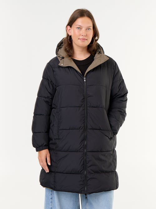 Effen parka met capuchon - Kiabi