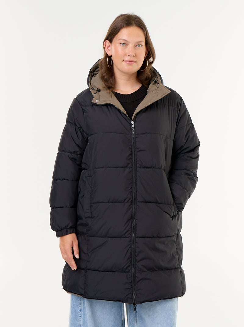 Effen parka met capuchon Groen - Kiabi