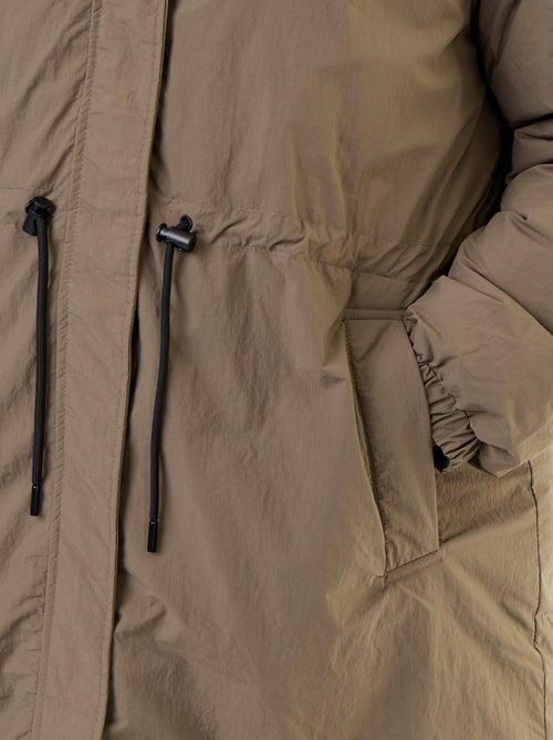 Effen parka met capuchon - Kiabi