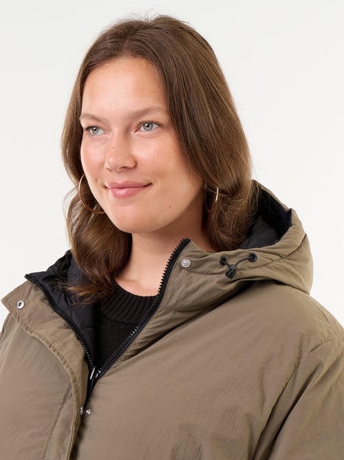 Effen parka met capuchon - Kiabi