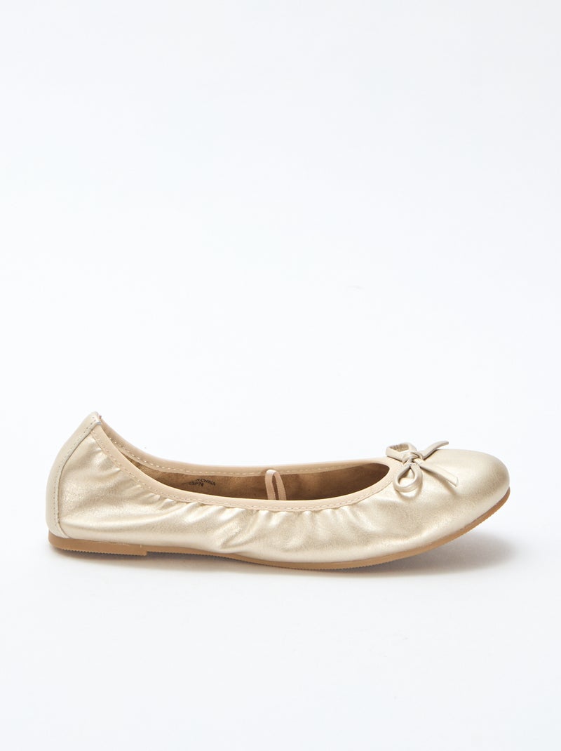 Effen platte ballerina's Geel - Kiabi