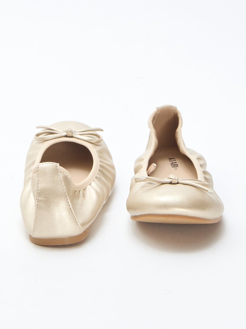 Effen platte ballerina's Geel - Kiabi