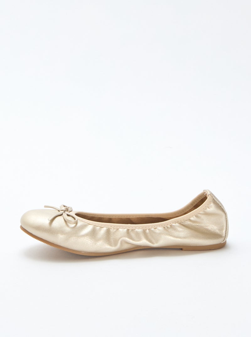 Effen platte ballerina's Geel - Kiabi