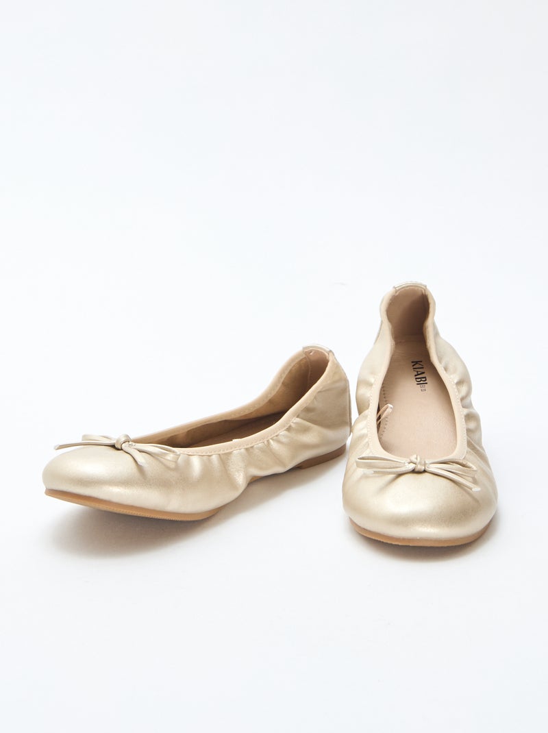 Effen platte ballerina's Geel - Kiabi