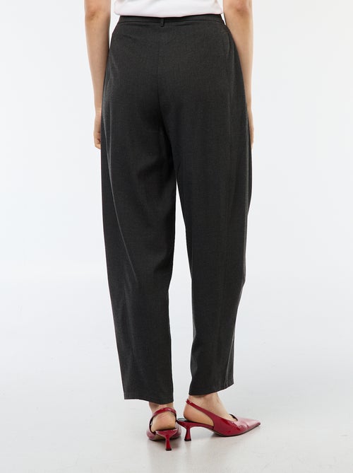 Effen pofbroek met hoge taille - Kiabi