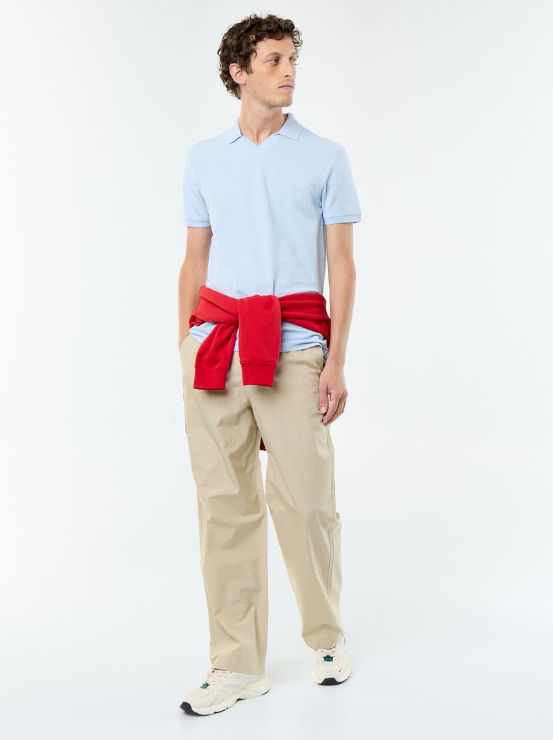 Effen polo met korte mouwen Blauw - Kiabi