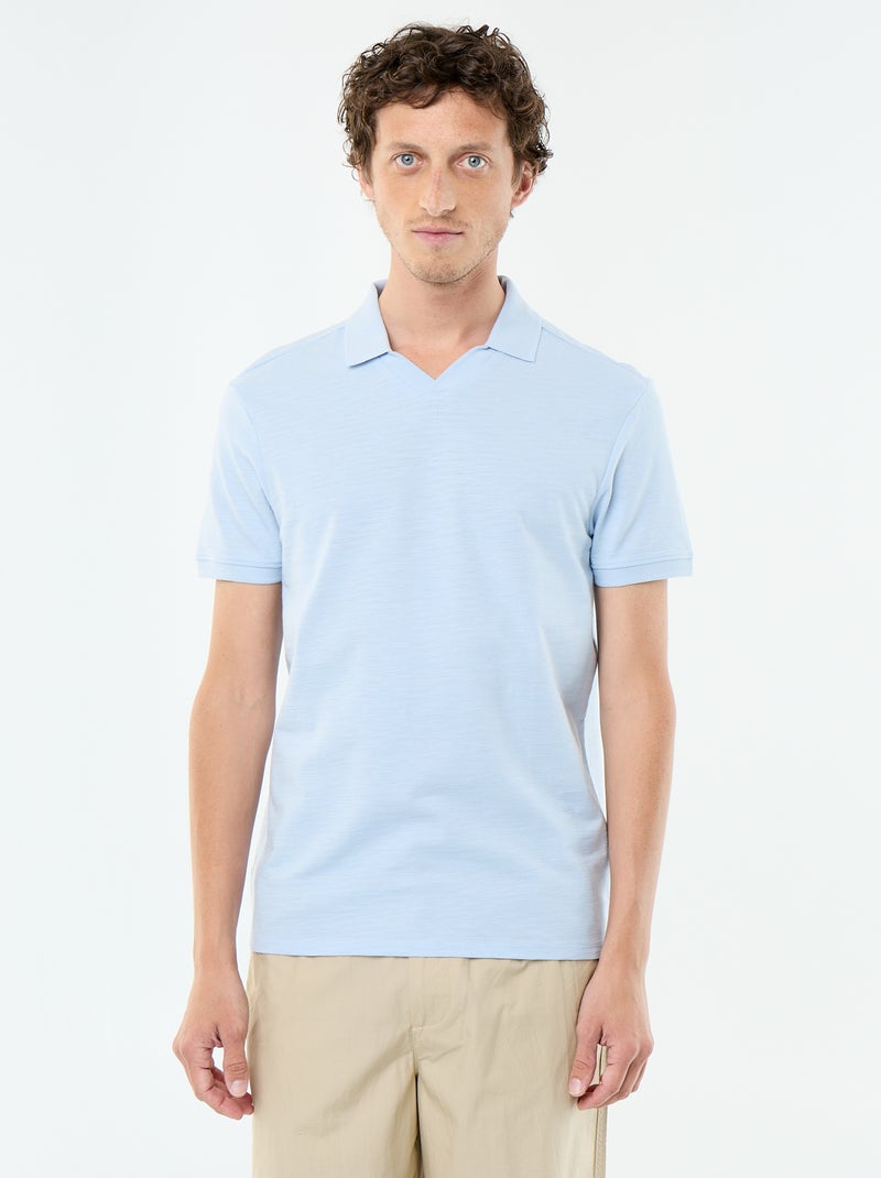 Effen polo met korte mouwen Blauw - Kiabi