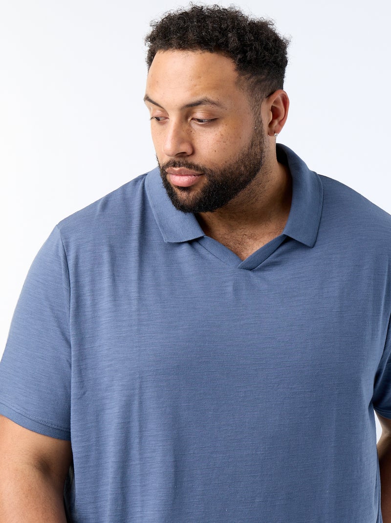 Effen polo met korte mouwen Blauw - Kiabi