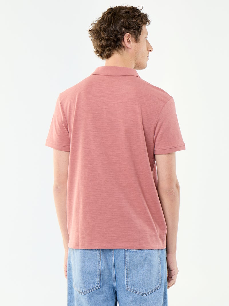 Effen polo met korte mouwen Rose - Kiabi
