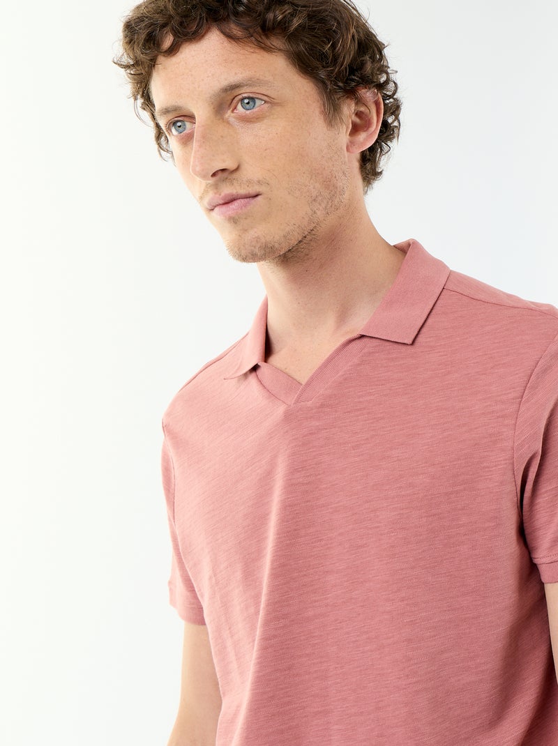 Effen polo met korte mouwen Rose - Kiabi