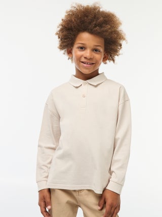 Effen polo met lange mouw